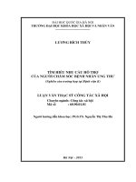 Tìm hiểu nhu cầu hỗ trợ của người chăm sóc bệnh nhân ung thư (Nghiên cứu trường hợp tại Bệnh viện K