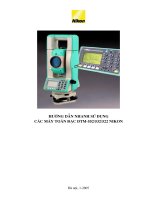 Hướng dẫn nhanh sử dụng các máy toàn đạc seri DTM502 Nikon