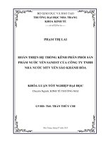 Hoàn thiện hệ thống kênh phân phối sản phẩm nước yến Sanest của công ty TNHH nhà nước MTV Yến sào Khánh Hòa