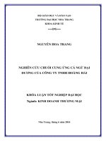 Nghiên cứu chuỗi cung ứng cá ngừ đại dương của Công ty TNHH Hoàng Hải