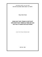 Đánh giá thực trạng và đề xuất giải pháp phát triển hạ tầng dữ liệu đất đai ở thành phố Hải Phòng