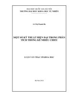 Một số kỹ thuật hiện đại trong phân tích thống kê nhiều chiều