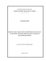 Đánh giá thực trạng đăng ký biến động sử dụng đất và hệ thống hồ sơ địa chính tại quận Ngô Quyền thành phố Hải Phòng