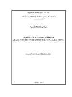 NGHIÊN CỨU HOÀN THIỆN MÔ HÌNH  QUẢN LÝ MÔI TRƢỜNG ĐẢO CÒ CHI LĂNG NAM, HẢI DưƠNG