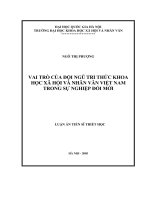 Vai trò của đội ngũ trí thức khoa học xã hội và nhân văn Việt Nam trong sự nghiệp đổi mới