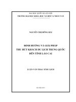 Định hướng và giải pháp thu hút khách du lịch Trung Quốc đến tỉnh Lào Cai