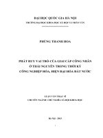 Phát huy vai trò của giai cấp công nhân ở Thái Nguyên trong thời kỳ công nghiệp hóa, hiện đại hóa đất nước