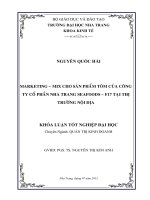 Marketing - Mix cho sản phẩm tôm của công ty cổ phần Nha Trang seafoods - F17 tại thị trường nội địa