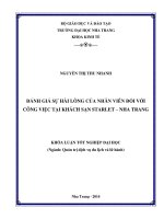 Đánh giá sự hài lòng của nhân viên đối với công việc tại khách sạn Starlet - Nha Trang