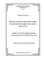 Một số giải pháp nhằm phát triển du lịch sinh thái biển Nha Trang một cách bền vững