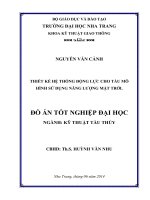 Thiết kế hệ thống động lực cho tàu mô hình sử dụng năng lượng mặt trời