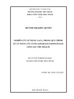 Nghiên cứu sử dụng CaCl2 trong quá trình xử lý măng tây tươi (Asparagus officinalis linn) sau thu hoạch