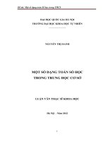 Một số dạng toán số học trong trung học cơ sở