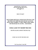 Một số biện pháp hạn chế rủi ro tín dụng cho hộ nông dân trên địa bàn huyện tại Ngân hàng Nông nghiệp và phát triển nông thôn chi nhánh Quảng Xương - Thanh Hóa