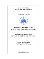 Nghiên cứu sản xuất rong nho khô nguyên thể