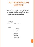 Giải pháp kho, Giới thiệu các phương pháp khác. Phân tích và xây dựng mô hình ERP vào công ty TNHH & TM TÂN QUANG MINH