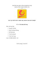 BÀI TẬP MÔN PHÁT TRIỂN HỆ THỐNG DOANH NGHIỆP Đề tài Giải pháp đặt hàng