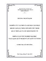 Nghiên cứu vai trò của rủi ro cảm nhận khi du lịch, sự thỏa mãn đối với ý định quay trở lại của du khách quốc tế