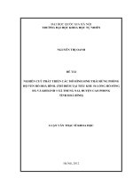 Nghiên cứu phát triển các mô hình sinh thái rừng phòng hộ ven hồ Hòa Bình (thí điểm tại Tiểu khu 54 lòng hồ Sông Đà và khoảnh 3 xã Thung Nai, huyện Cao Phong tỉnh Hòa Bình