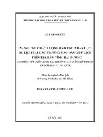 Nâng cao chất lượng đào tạo nhân lực du lịch tại các trường Cao đẳng Du lịch trên địa bàn tỉnh Hải Dương (Nghiên cứu điển hình tại Trường Cao đẳng Kỹ thuật Khách sạn và Du lịch