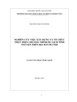 Nghiên cứu việc xây dựng và tổ chức thực hiện chương trình du lịch tình nguyện trên địa bàn Hà Nội