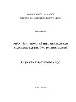 Phân tích thống kê hiệu quả đào tạo cao đẳng tại trường Đại học Sao Đỏ