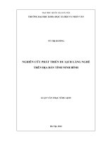 Nghiên cứu phát triển du lịch làng nghề trên địa bàn tỉnh Ninh Bình