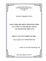 Hoàn thiện hệ thống kênh phân phối của Công ty cổ phần thủy sản 584 Nha Trang tại thị trường Miền Trung