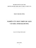 Nghiên cứu phát triển du lịch văn hóa tỉnh Hải Dương