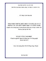 Nhận diện những biểu hiện văn hóa quản lý trong các tổ chức khoa học và công nghệ