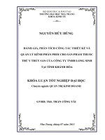 Đánh giá, phân tích công tác thiết kế và quản lý kênh phân phối cho sản phẩm thuốc thú y thủy sản của công ty TNHH Long Sinh tại tỉnh Khánh Hòa