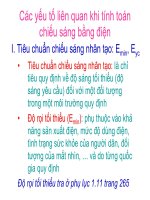 Các yếu tố liên quan khi tính toán chiếu sáng bằng điện