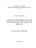 Vấn đề con người trong cải cách hành chính nhà nước ở Việt Nam hiện nay