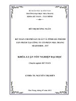 Kế toán chi phí sản xuất và tính giá thành sản phẩm tại Công ty cổ phần Nha Trang Seafoods – F17