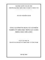 Nâng cao tính ứng dụng các sản phẩm nghiên cứu khoa học trong lực lượng phòng cháy chữa cháy