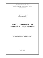 Nghiên cứu đánh giá rủi ro tai biến lũ lụt thành phố Hà Nội