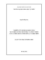 Nghiên cứu đánh giá khả năng xuất hiện sương muối phục vụ phát triển cây cà phê chè ở 2 Tỉnh Sơn La và Điện Biên