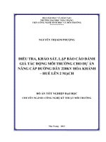Điều tra, khảo sát, lập báo cáo đánh giá tác động môi trường cho dự án nâng cấp đường dây 220KV Hòa Khánh – Huế lên 2 mạch