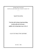 Văn hóa môi trường trong hoạt động du lịch miền núi Việt Nam - nghiên cứu trường hợp Sa Pa và Ba Vì