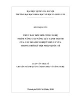 Thúc đẩy đổi mới công nghệ nhằm nâng cao năng lực cạnh tranh của các doanh nghiệp nhỏ và vừa trong thời kỳ hội nhập quốc tế