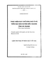 Thực hiện quy chế dân chủ ở xã trên địa bàn huyện Bắc Quang tỉnh Hà Giang (thực trạng và giải pháp