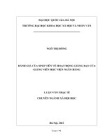 Đánh giá của sinh viên về hoạt động giảng dạy của giảng viên Học viện Ngân hàng