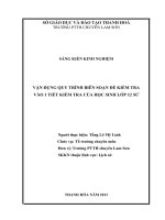Vận dụng quy trình biên soạn đề kiểm tra vào một tiết kiểm tra của học sinh lớp 12 chuyên Sử