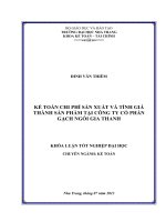 Kế toán chi phí sản xuất và tính giá thành sản phẩm tại Công ty cổ phần Gạch ngói Gia Thanh