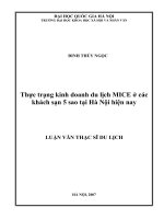 Thực trạng kinh doanh du lịch MICE ở các khách sạn 5 sao tại Hà Nội hiện nay