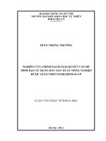 Nghiên cứu chính sách giải quyết vấn đề thời hạn sử dụng đất sản xuất nông nghiệp được giao theo Nghị định 64 - CP