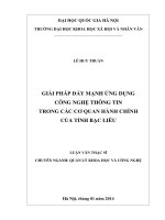 Giải pháp đẩy mạnh ứng dụng công nghệ thông tin trong các cơ quan hành chính của Tỉnh Bạc Liêu