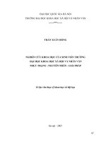 Nghiên cứu khoa học của sinh viên trường Đại học Khoa học xã hội và nhân văn thực trạng - nguyên nhân - giải pháp
