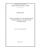 Đánh giá ảnh hưởng của quá trình đô thị hóa tới cộng đồng dân cư Huyện Ứng Hòa, Thành phố Hà Nội