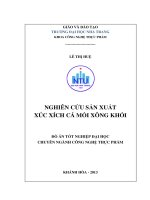 Nghiên cứu sản xuất xúc xích cá mối xông khói